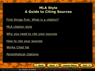 MLA Style A Guide to Citing Sources