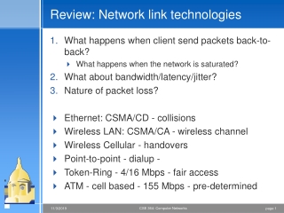 Review: Network link technologies