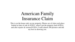 American Family Insurance Claim