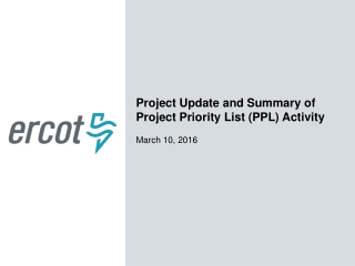 Project Update and Summary of Project Priority List (PPL) Activity March 10, 2016