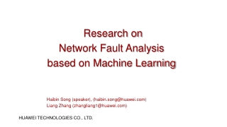 Research on Network Fault Analysis based on Machine Learning