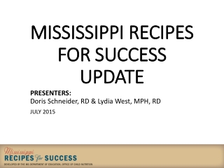 MISSISSIPPI RECIPES FOR SUCCESS UPDATE