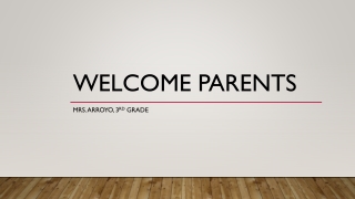 Welcome Parents