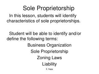 Sole Proprietorship