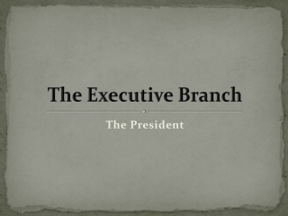 The Executive Branch