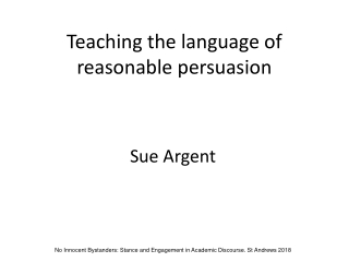 Teaching the language of reasonable persuasion