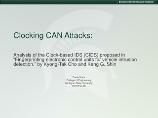 Clocking CAN Attacks: