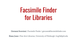 Facsimile Finder for Libraries