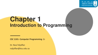 Chapter 1 Introduction to Programming