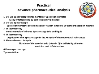 1. UV-Vis. Spectroscopy Fundamentals of Spectrophotometer