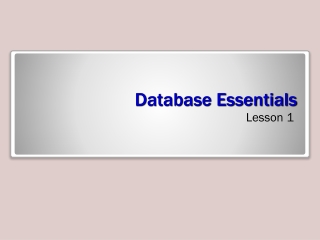 Database Essentials