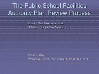 The Public School Facilities Authority Plan Review Process
