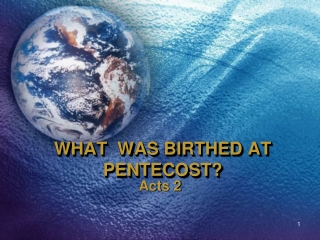 WHAT WAS BIRTHED AT PENTECOST?