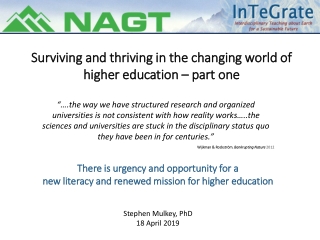 There is urgency and opportunity for a new literacy and renewed mission for higher education