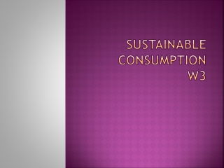 Sustainable Consumption W3