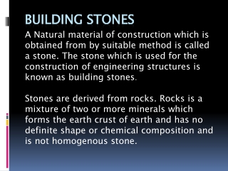 BUILDING STONES