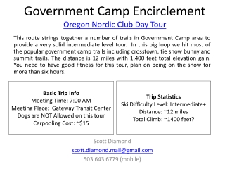Government Camp Encirclement Oregon Nordic Club Day Tour