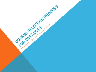 Course Selection Process for 2017-2018