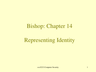 Bishop: Chapter 14 Representing Identity