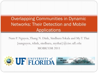 Overlapping Communities in Dynamic Networks: Their Detection and Mobile Applications