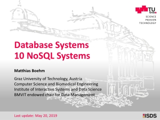 Database Systems 10 NoSQL Systems