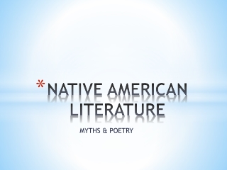 NATIVE AMERICAN LITERATURE