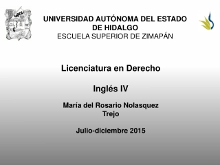 UNIVERSIDAD AUTÓNOMA DEL ESTADO DE HIDALGO ESCUELA SUPERIOR DE ZIMAPÁN