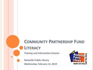 Community Partnership Fund Literacy