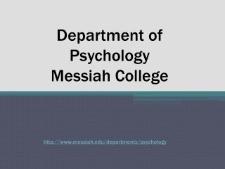 Department of Psychology Messiah College