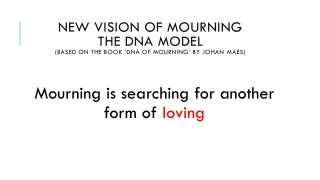 New vision of mourning the DNA model (based on the book ‘DNA of mourning’ by Johan maes )