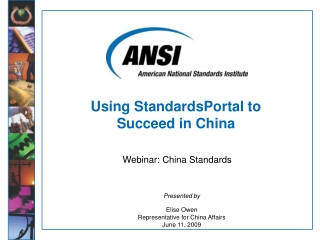 Using StandardsPortal to Succeed in China