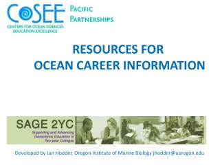 RESOURCES FOR OCEAN CAREER INFORMATION