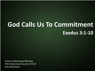 God Calls Us To Commitment