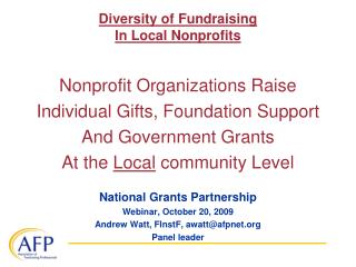 Diversity of Fundraising In Local Nonprofits