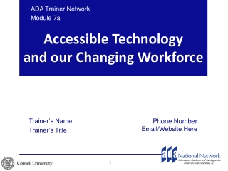 Accessible Technology and our Changing Workforce