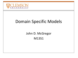 Domain Specific Models