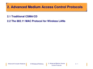 2. Advanced Medium Access Control Protocols