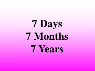 7 Days 7 Months 7 Years