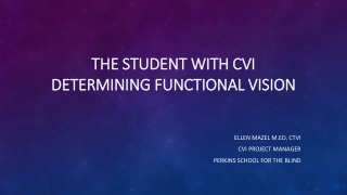 The Student with CVI Determining Functional Vision