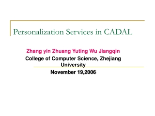 Personalization Services in CADAL