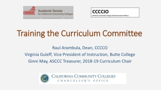 Training the Curriculum Committee