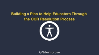 Building a Plan to Help Educators Through the OCR Resolution Process