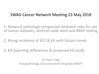 SWAG Cancer Network Meeting 23 May 2018