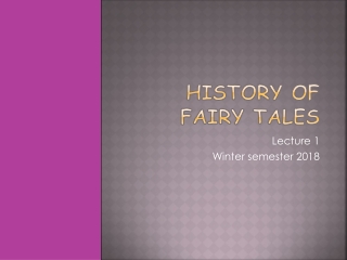 History of fairy tales