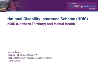 National Disability Insurance Scheme (NDIS) NDIS (Northern Territory) and Mental Health