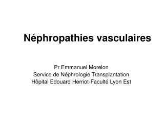 Néphropathies vasculaires