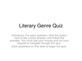 Literary Genre Quiz