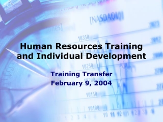 Human Resources Training and Individual Development