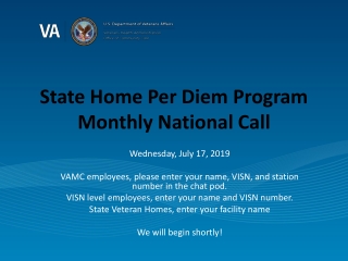 State Home Per Diem Program Monthly National Call