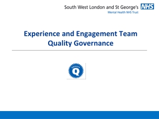 Experience and Engagement Team Quality Governance